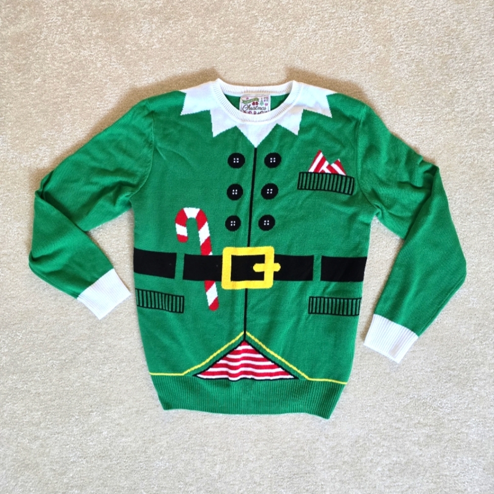 🍬 Festive Christmas Sweater - elf green